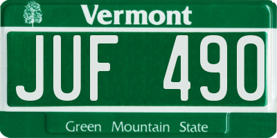VT license plate JUF490