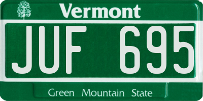 VT license plate JUF695
