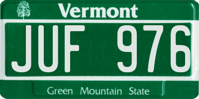 VT license plate JUF976