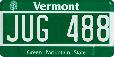 VT license plate JUG488