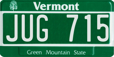 VT license plate JUG715