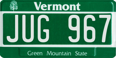 VT license plate JUG967