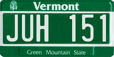 VT license plate JUH151