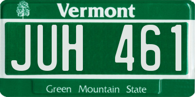VT license plate JUH461