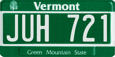 VT license plate JUH721