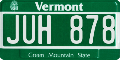 VT license plate JUH878