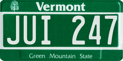 VT license plate JUI247