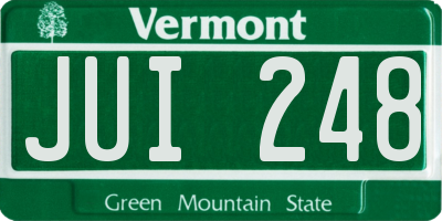VT license plate JUI248