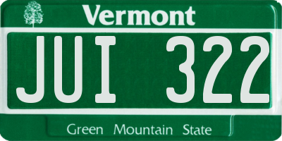 VT license plate JUI322