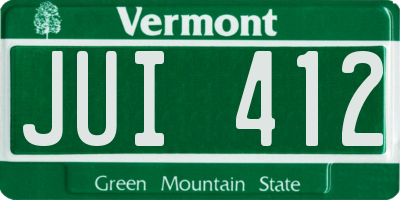 VT license plate JUI412