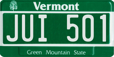 VT license plate JUI501