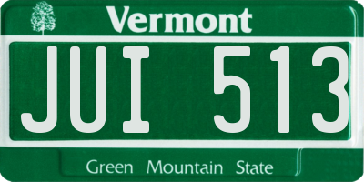 VT license plate JUI513
