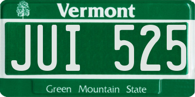 VT license plate JUI525
