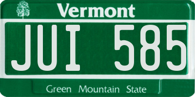 VT license plate JUI585
