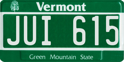 VT license plate JUI615