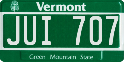 VT license plate JUI707