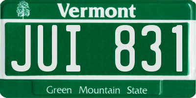 VT license plate JUI831