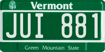 VT license plate JUI881