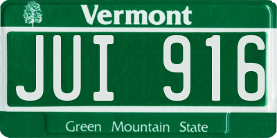 VT license plate JUI916