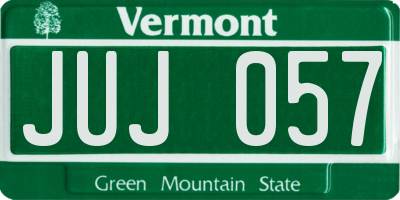 VT license plate JUJ057