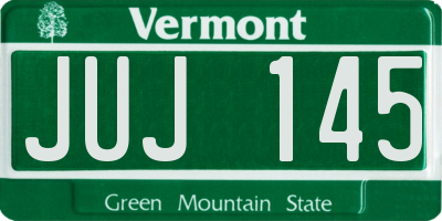 VT license plate JUJ145
