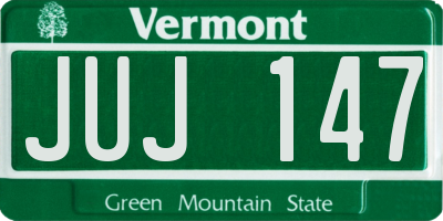 VT license plate JUJ147