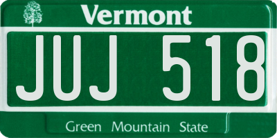 VT license plate JUJ518