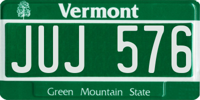 VT license plate JUJ576