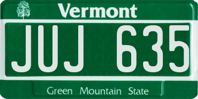 VT license plate JUJ635