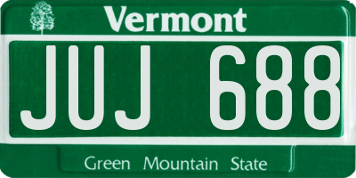 VT license plate JUJ688