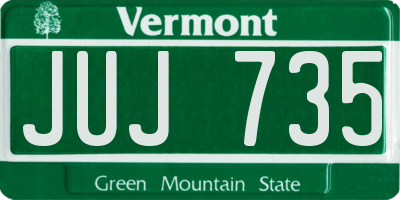 VT license plate JUJ735