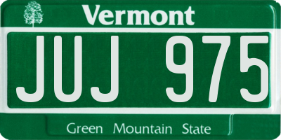 VT license plate JUJ975
