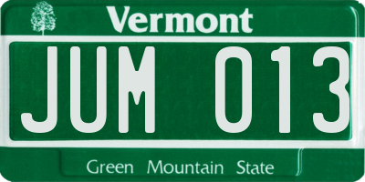 VT license plate JUM013