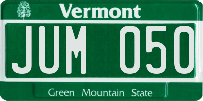 VT license plate JUM050