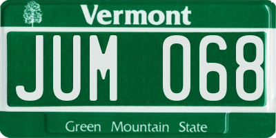 VT license plate JUM068