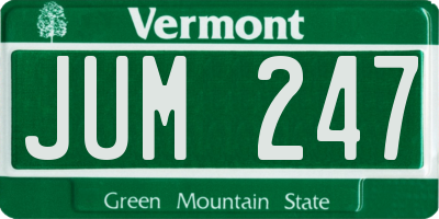 VT license plate JUM247