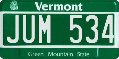 VT license plate JUM534