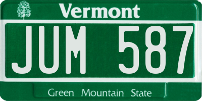 VT license plate JUM587