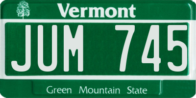 VT license plate JUM745