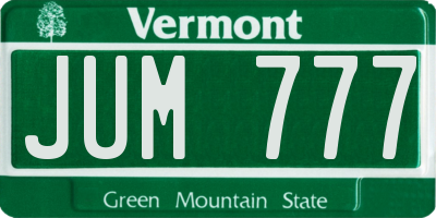 VT license plate JUM777