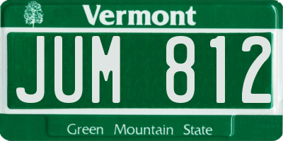 VT license plate JUM812
