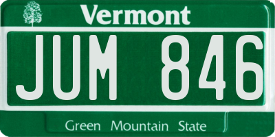 VT license plate JUM846
