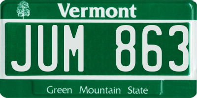 VT license plate JUM863