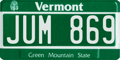 VT license plate JUM869