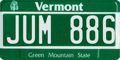 VT license plate JUM886