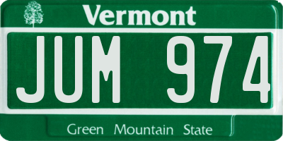 VT license plate JUM974