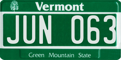 VT license plate JUN063