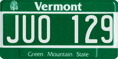 VT license plate JUO129
