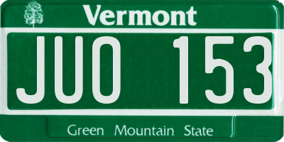 VT license plate JUO153