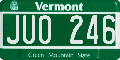 VT license plate JUO246
